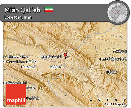 Satellite Map of Mīān Qal`eh