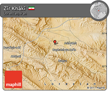Satellite Map of Zīr Khākī