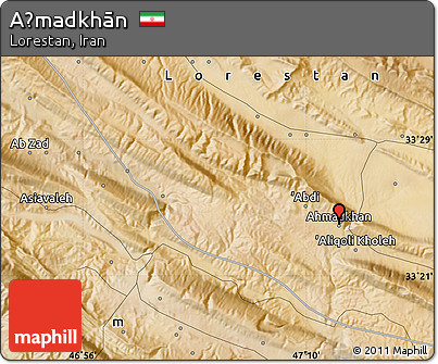 Satellite Map of Aḩmadkhān