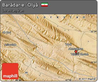 Satellite Map of Barādar-e `Olyā