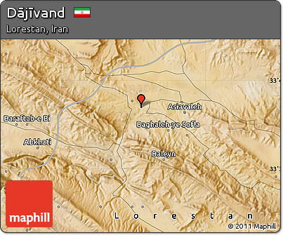 Satellite Map of Dājīvand