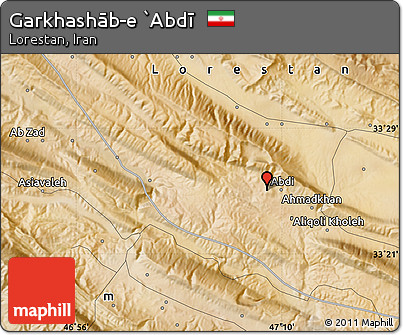 Satellite Map of Garkhashāb-e `Abdī