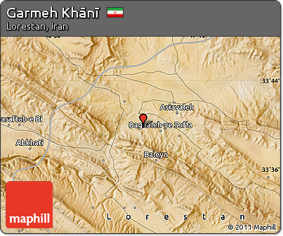 Satellite Map of Garmeh Khānī