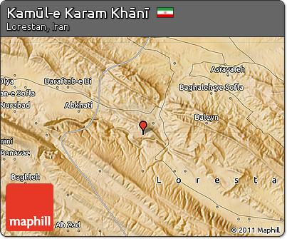 Satellite Map of Kamūl-e Karam Khānī