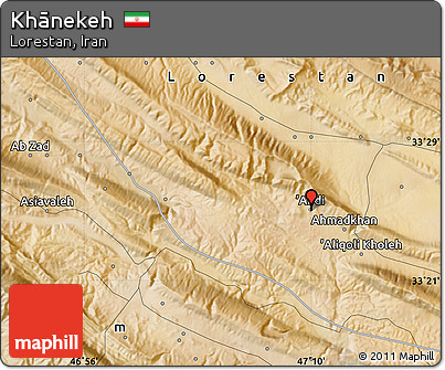 Satellite Map of Khānekeh
