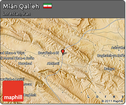 Satellite Map of Mīān Qal`eh