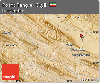Satellite Map of Posht Tang-e `Olyā