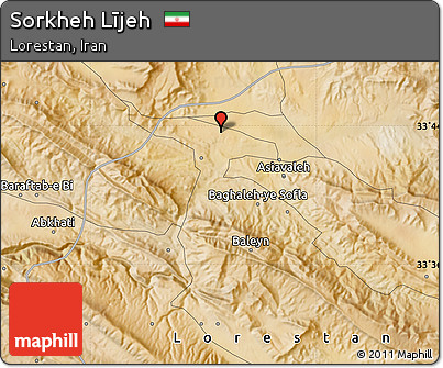 Satellite Map of Sorkheh Lījeh