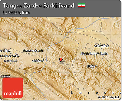 Satellite Map of Tang-e Zard-e Farkhīvand