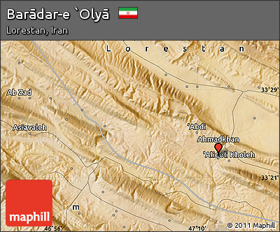 Satellite Map of Barādar-e `Olyā
