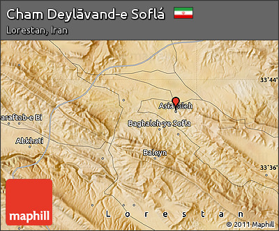 Satellite Map of Cham Deylāvand-e Soflá
