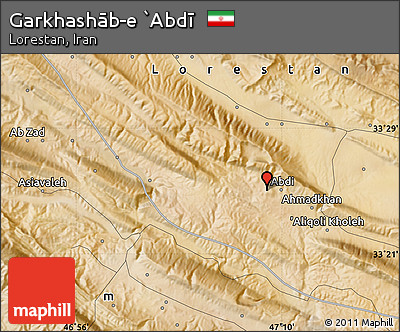 Satellite Map of Garkhashāb-e `Abdī