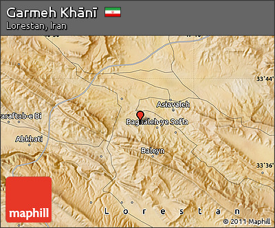 Satellite Map of Garmeh Khānī