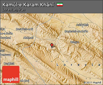 Satellite Map of Kamūl-e Karam Khānī