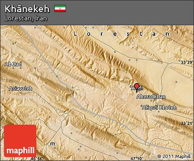 Satellite Map of Khānekeh