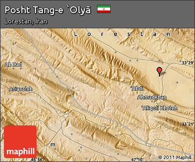 Satellite Map of Posht Tang-e `Olyā