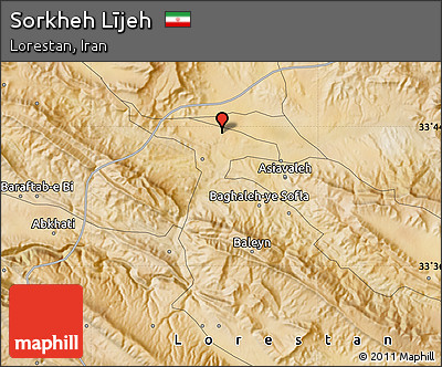 Satellite Map of Sorkheh Lījeh