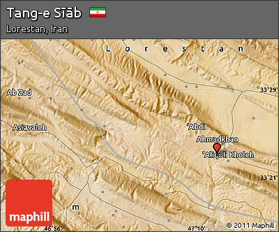 Satellite Map of Tang-e Sīāb