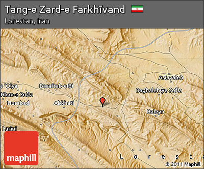 Satellite Map of Tang-e Zard-e Farkhīvand