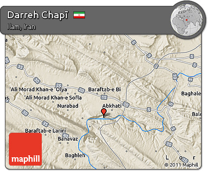 Shaded Relief Map of Darreh Chapī