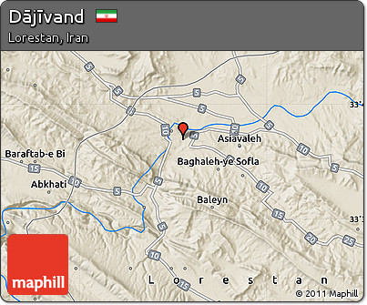 Shaded Relief Map of Dājīvand