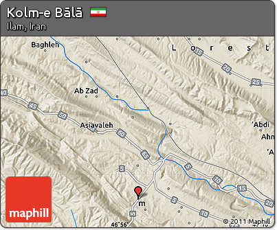 Shaded Relief Map of Kolm-e Bālā