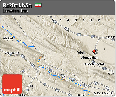 Shaded Relief Map of Raḩīmkhān
