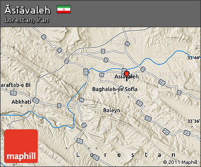 Shaded Relief Map of Āsīāvaleh