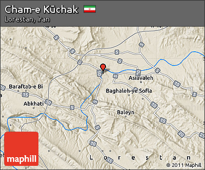 Shaded Relief Map of Cham-e Kūchak