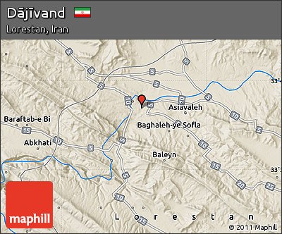 Shaded Relief Map of Dājīvand