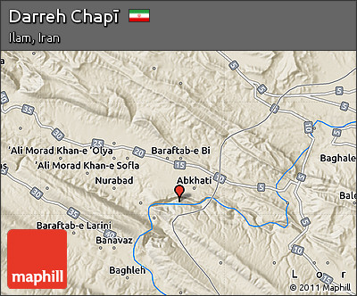 Shaded Relief Map of Darreh Chapī