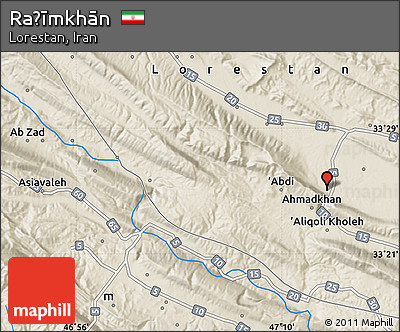 Shaded Relief Map of Raḩīmkhān