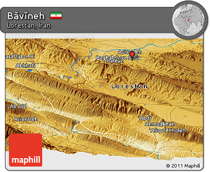 Physical Panoramic Map of Bāvīneh