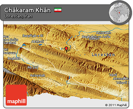 Physical Panoramic Map of Chākaram Khān