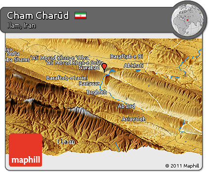 Physical Panoramic Map of Cham Charūd