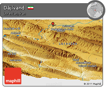 Physical Panoramic Map of Dājīvand