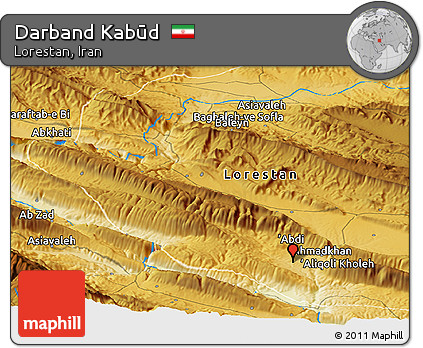 Physical Panoramic Map of Darband Kabūd