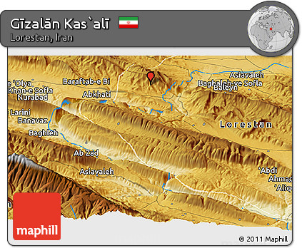 Physical Panoramic Map of Gīzalān Kas`alī
