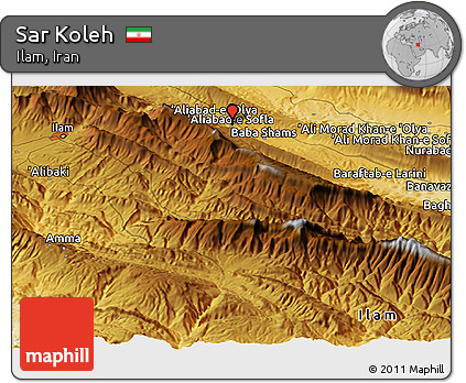 Physical Panoramic Map of Sar Koleh