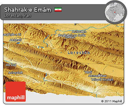 Physical Panoramic Map of Shahrak-e Emām
