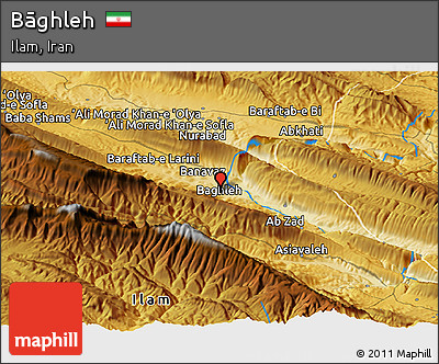 Physical Panoramic Map of Bāghleh