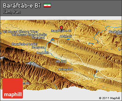 Physical Panoramic Map of Barāftāb-e Bī
