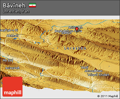 Physical Panoramic Map of Bāvīneh
