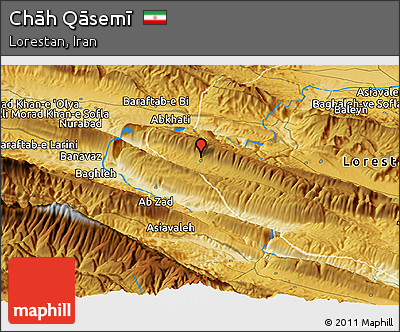 Physical Panoramic Map of Chāh Qāsemī