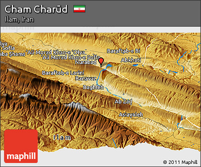 Physical Panoramic Map of Cham Charūd