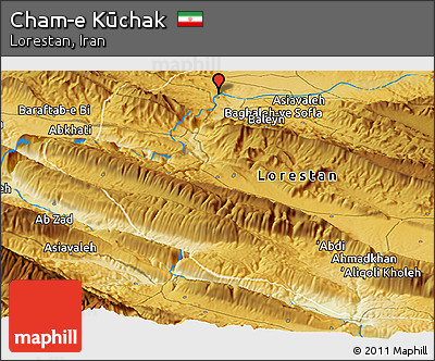 Physical Panoramic Map of Cham-e Kūchak