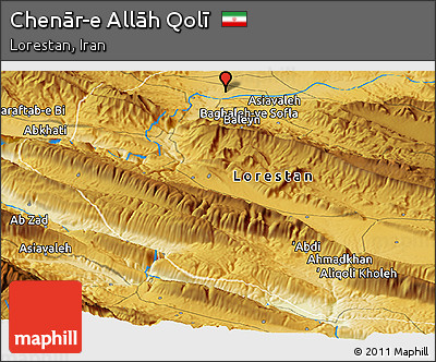 Physical Panoramic Map of Chenār-e Allāh Qolī