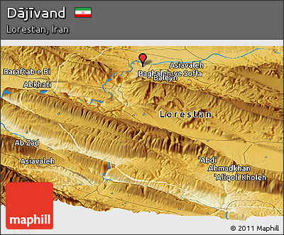 Physical Panoramic Map of Dājīvand
