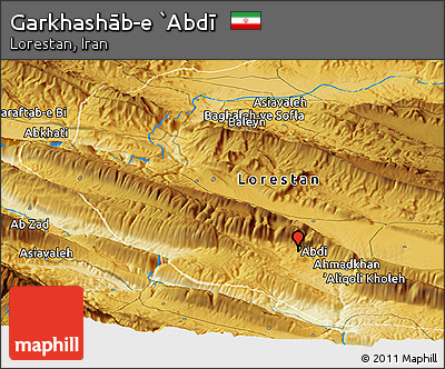 Physical Panoramic Map of Garkhashāb-e `Abdī