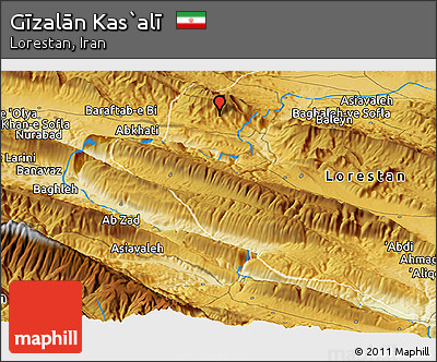 Physical Panoramic Map of Gīzalān Kas`alī